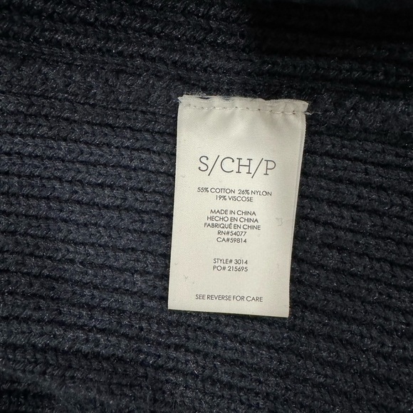 Cabi Navy Blue Open Front Shawl
Collar Fisherman Cable Knit Cardigan Sweater - Picture 6 of 7